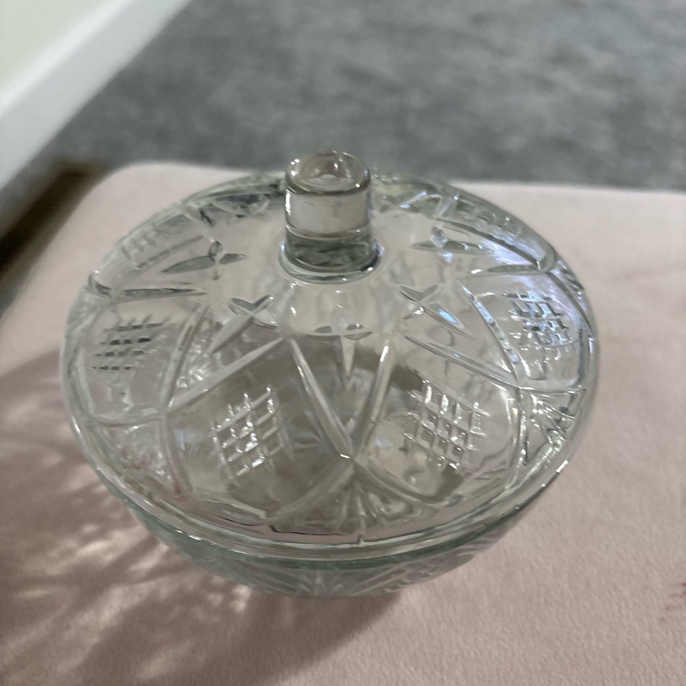 American Vintage Clear Glass Candy Dish